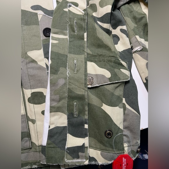 NWT Zadig & Voltaire Virginia Khaki Camo Print Button Front Jacket Small $598 - Picture 10 of 16